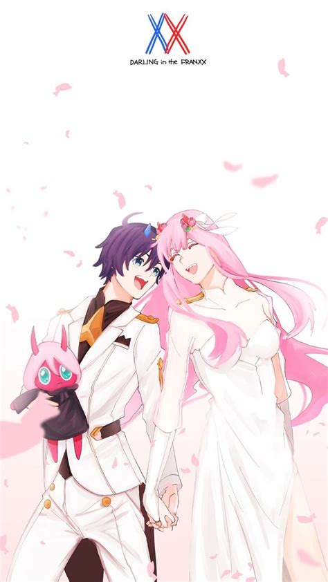 720x1280 Couple Happy Hiro And Zero Two Anime Art Wallpaper Anime