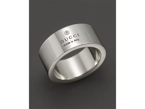 Gucci Sterling Silver Trademark Stripes Ring In Gray Lyst