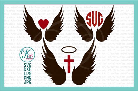 Crosses With Wings And Heart