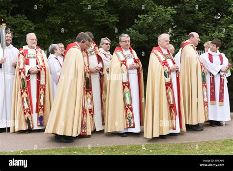 Anglican Clergy Including Robed Archdeacons Albantide Parade St