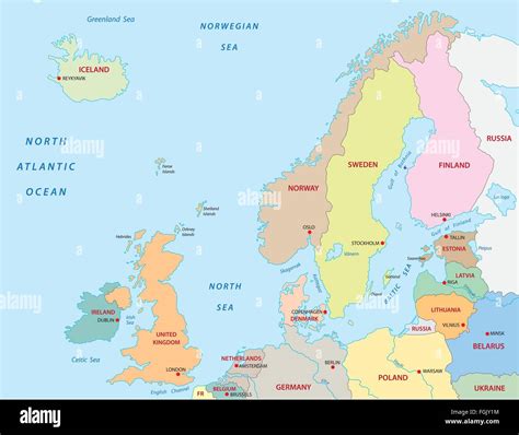 Northern Europe Map Stock Vector Art And Illustration Vector Image