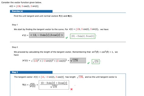 solved consider the vector function given below r t