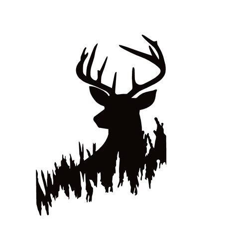 Deer Buck Head In Grass Window Decal Deer Buck Head In Grass
