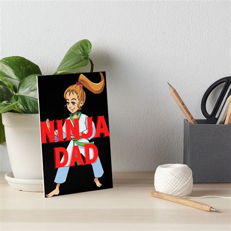 ninja dad anime girl daughter karate jujutsu martial arts art board print for sale by