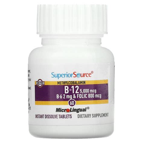 Superior Source Methylcobalamin B12 5000 Mikrogramm B 6 And Folsäure