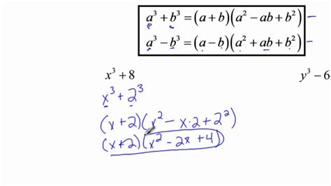 To factorise cubic polynomial p(x), we. Algebra 2 - Factoring Sum & Difference of Cubes - YouTube