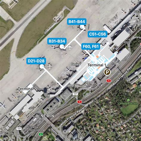 Geneva Airport Map Gva Terminal Guide