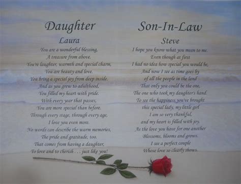 Daughter And Son In Law Personalized Poem Anniversary T Or Christmas