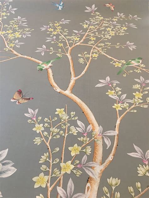 Chinoiserie Handpainted Artwork One Panel Of 53 By Etsy Artwork