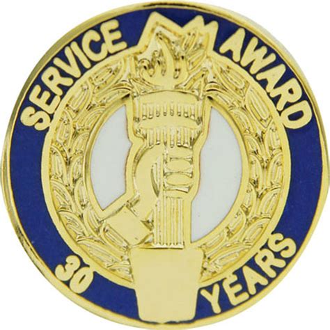 30 Years Service Award Enameled Round Pin Trophy Depot