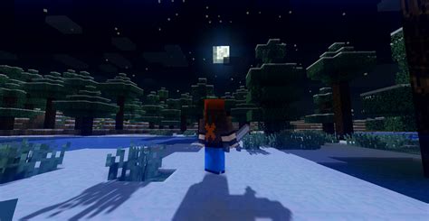 Minecraft With Shaders During The Night By Centocinquista On Deviantart