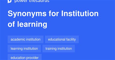 Institution Of Learning Synonyms 70 Words And Phrases For Institution