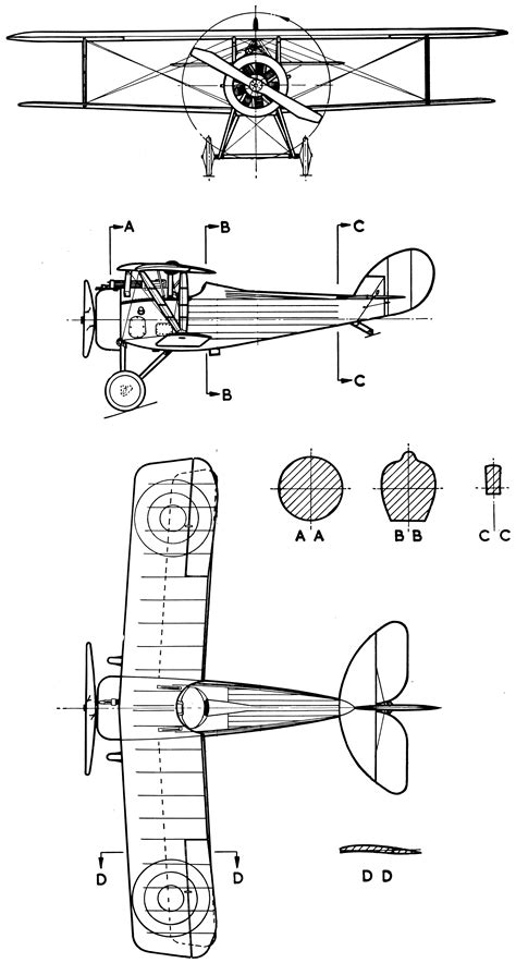 Nieuport 27 Blueprint Airplane Drawing Airplane Art Rc Plane Plans