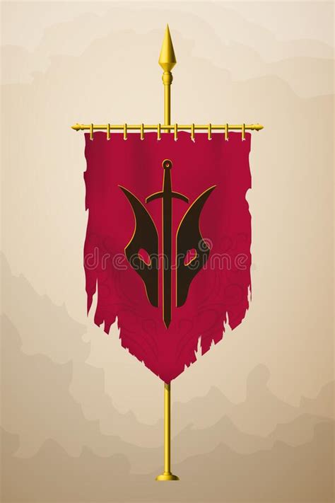Medieval Vertical Banner With Abstract Logo Wall Hangings Flag Stock