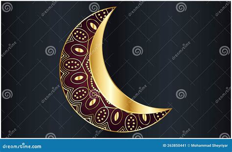 3d Golden Reflective Crescent Moons Royalty Free Stock Photo
