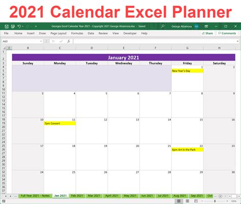 2021 Excel Calendar With Holidays 2021 Monthly Excel Template Images