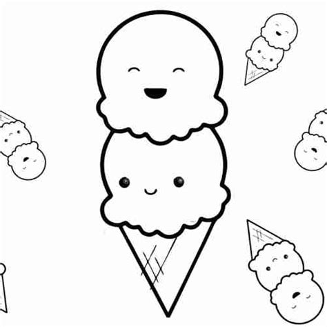 Heladitos kawaii para pintar descargar e imprimir 🦄