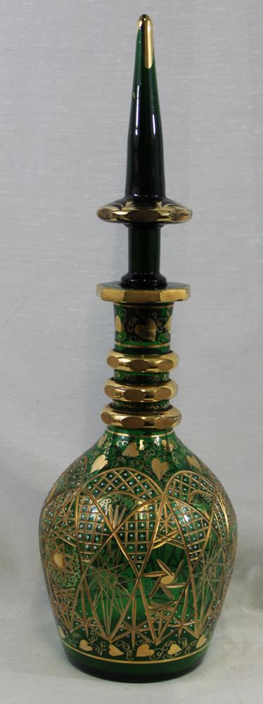 Persian Iran Market Bohemian Moser Overlay Enameled Glass