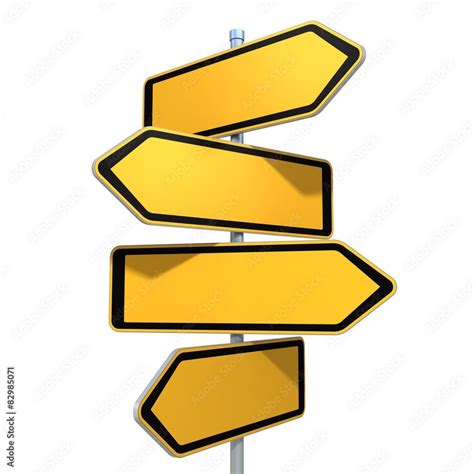Blank Road Signs Pointing In The Different Directions Stock Illustration Adobe Stock
