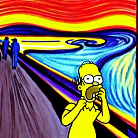 Stabilityaistable Diffusion · Homer Simpson In The Scream Painting