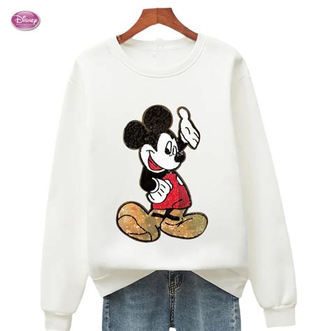 Disney Women Hoodies Sweatshirts Mickey Mouse Print Long Sleeve Hoodie