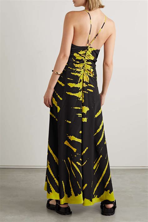 Altuzarra Chikadi Ruched Cutout Tie Dyed Silk Crepe De Chine Maxi Dress Net A Porter