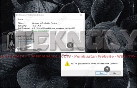 Window 10 hilang akibat tool pihak ketiga : Menghilangkan Watermark Windows 10