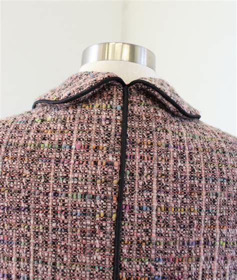 Yoana Baraschi Pink Colorful Rainbow Tweed Button Front Blazer Jacket