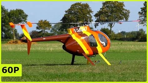 Beautiful Xl Rc Scale Hughes 500 Electrical Helicopter Flight Show