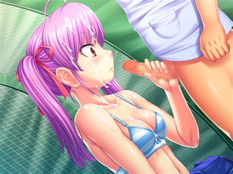 amano mitsurugi mama camp plus game cg 1girl bare shoulders blush bra breasts censored