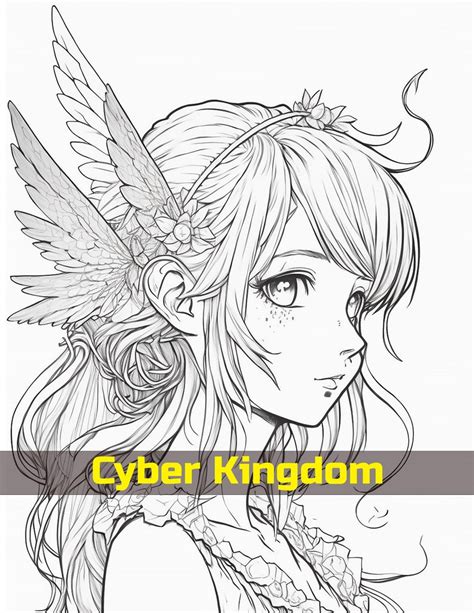 Anime Fairy Girl Coloring Page Etsy