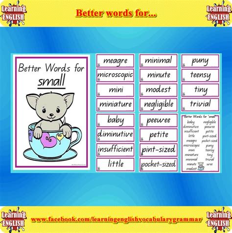 Ways To Say Small Cool Words Words Learn English