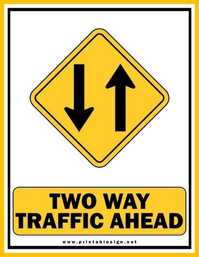 Two Way Traffic Ahead Sign Pdf Free Download