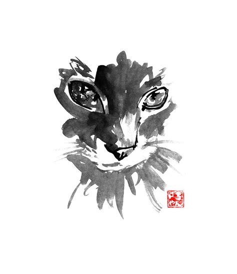 Cat Face 2 Painting By Pechane Sumie Pixels