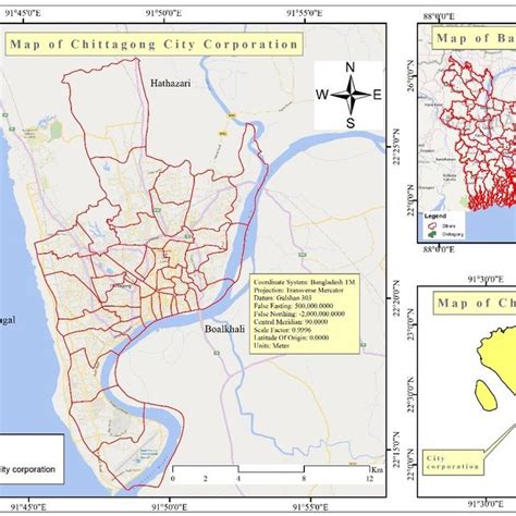 Location Map Of Chittagong City Corporation Area To Find Out The
