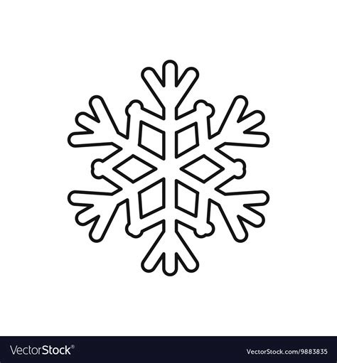 Snowflake Icon Outline Style Royalty Free Vector Image