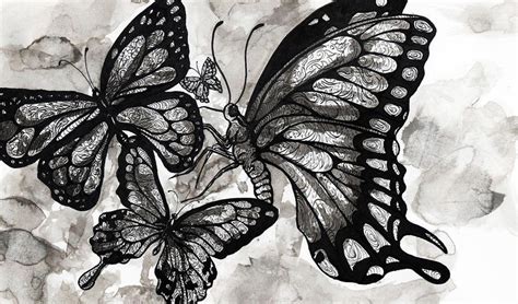 Ink Butterflies By Crystalw On Deviantart
