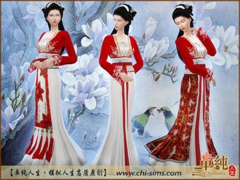 Chi Sims Chinese Duijin Ruqun • Sims 4 Downloads Ropa De Chicas