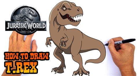 Jurassic World T Rex Drawing Easy Blackclothesdigitalarttutorial