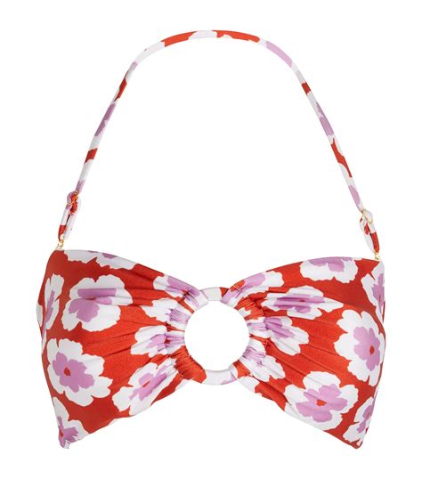 Patbo Red Windflower Bandeau Bikini Top Harrods Uk