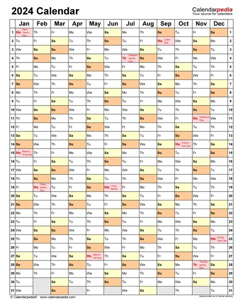 2024 Calendar - Free Printable Word Templates - Calendarpedia B2B