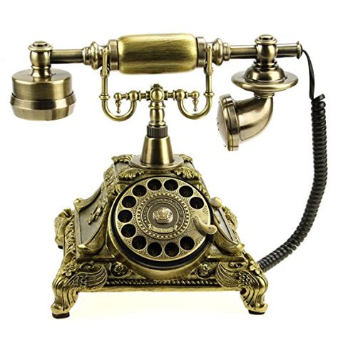 Lnc Bronze Lnc Retro Vintage Antique Style Rotary Dial Desk Telephone