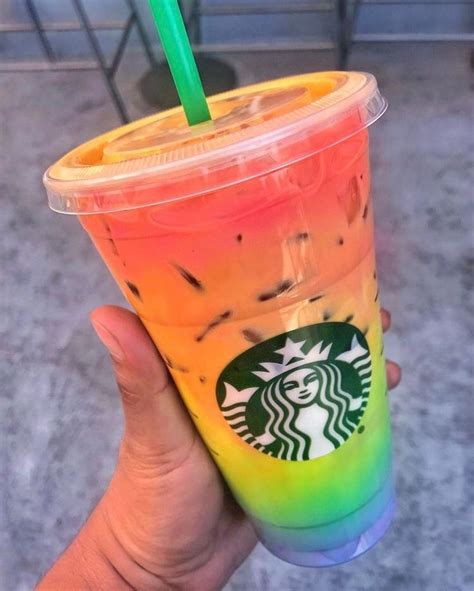 Follow Glazzeddonutt For More💗💍 Rainbow Drinks Secret Starbucks