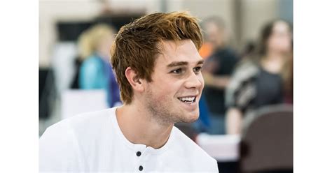 Apa has to dye his hair red for the role of archie in riverdale as his natural hair colour is dark brown. KJ Apa's Natural Hair Color | POPSUGAR Beauty Photo 6