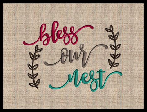 Bless Our Nest Embroidery Design Scripture Embroidery Design Etsy