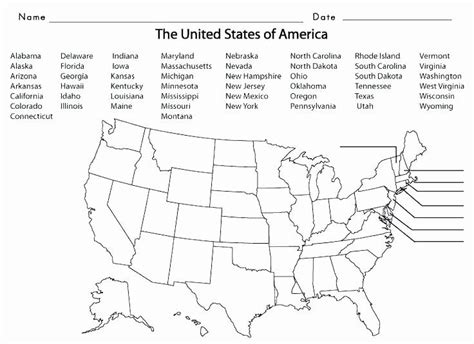 Quiz Worksheet About States Blank United States Map Quiz Pdf Locate