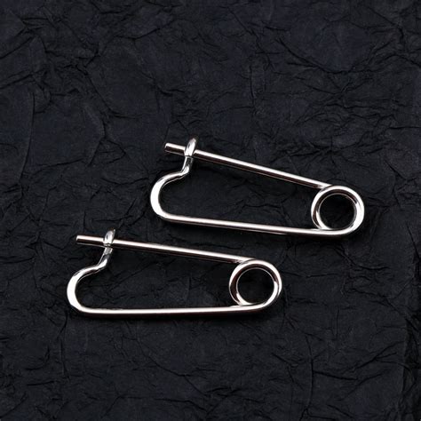 2pcs 316l Stainless Steel 14g Safety Pin Nipple Barbell Etsy