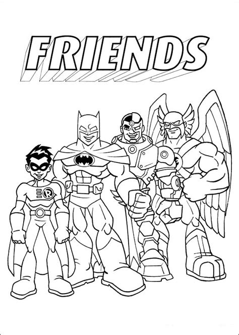 Friends the tv show coloring page instant download | downloadable pdf coloring pages. Coloring Page - Superfriends coloring pages 7