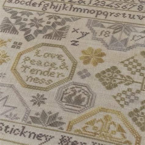 How big is a pumpkin cross stitch pattern? Quaker Sampler: Love, Peace, & Tenderness - Modern Folk ...
