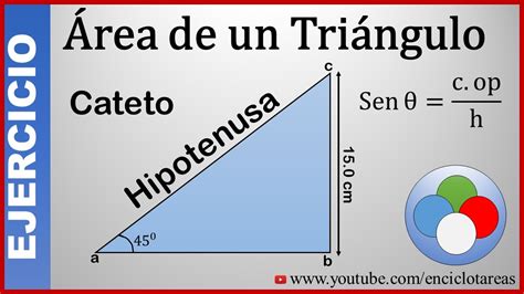 Área De Un Triángulo Rectángulo ángulo E Hipotenusa No1 Youtube